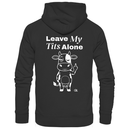 Finger Cow Rücken-Print – Schwarz Hoodie | GÖRL Feminist Statement Wear Berlin