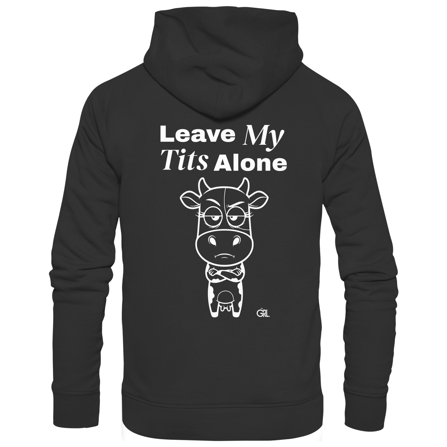 Annoyed Cow Rücken-Print – Schwarz Hoodie | GÖRL Feminist Statement Wear Berlin