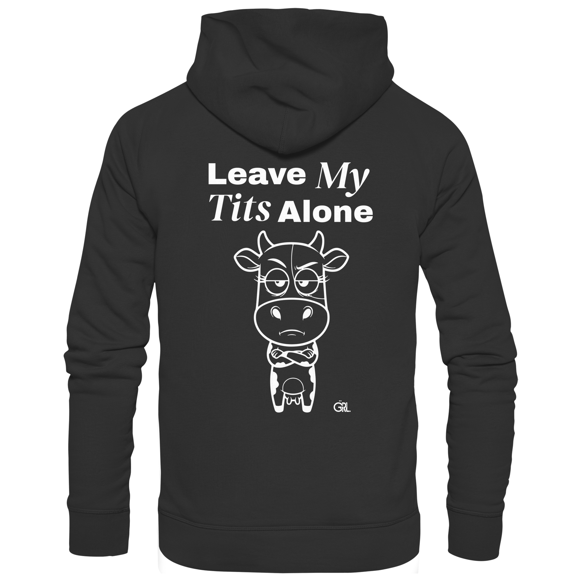 Annoyed Cow Rücken-Print – Schwarz Hoodie | GÖRL Feminist Statement Wear Berlin