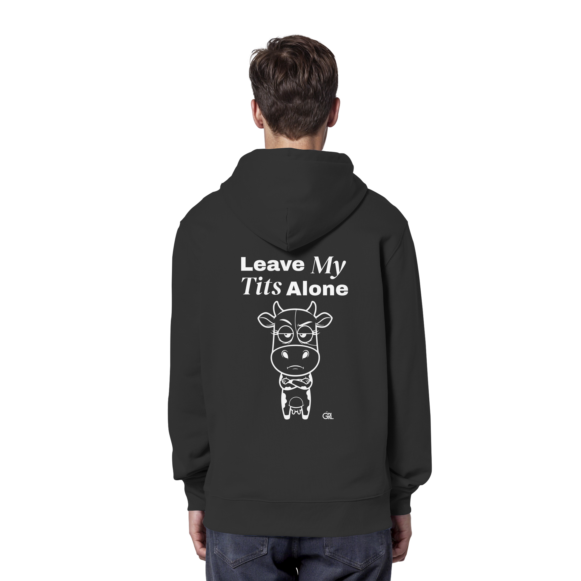 Annoyed Cow Rücken-Print – Schwarz Hoodie | GÖRL Feminist Statement Wear Berlin