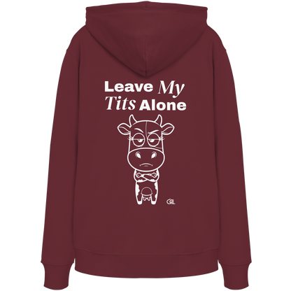 Annoyed Cow Rücken-Print – Burgundy Hoodie | GÖRL Feminist Statement Wear Berlin