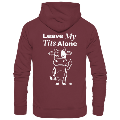 Finger Cow Rücken-Print – Burgundy Hoodie | GÖRL Feminist Statement Wear Berlin