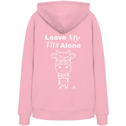 Annoyed Cow Rücken-Print – Cotton Pink Hoodie | GÖRL Feminist Statement Wear Berlin