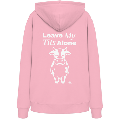 Angry Cow Rücken-Print – Cotton Pink Hoodie | GÖRL Feminist Statement Wear Berlin
