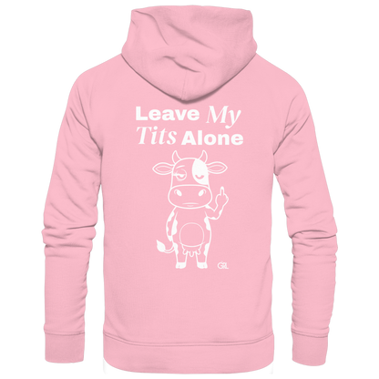 Finger Cow Rücken-Print – Cotton Pink Hoodie | GÖRL Feminist Statement Wear Berlin