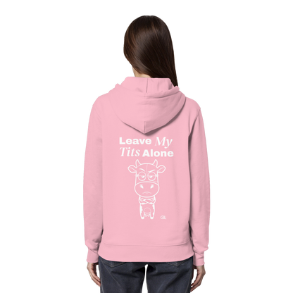 Annoyed Cow Rücken-Print – Cotton Pink Hoodie | GÖRL Feminist Statement Wear Berlin