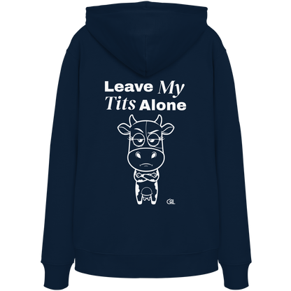 Annoyed Cow Rücken-Print – French Navy Hoodie | GÖRL Feminist Statement Wear Berlin