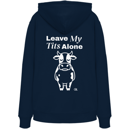Angry Cow Rücken-Print – French Navy Hoodie | GÖRL Feminist Statement Wear Berlin