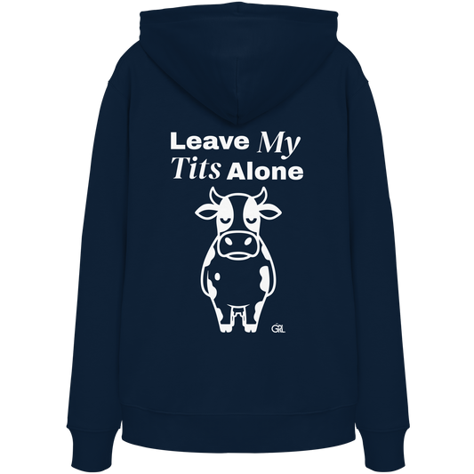 Angry Cow Rücken-Print – French Navy Hoodie | GÖRL Feminist Statement Wear Berlin