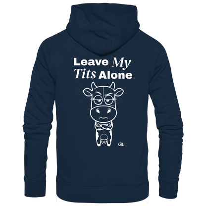 Annoyed Cow Rücken-Print – French Navy Hoodie | GÖRL Feminist Statement Wear Berlin