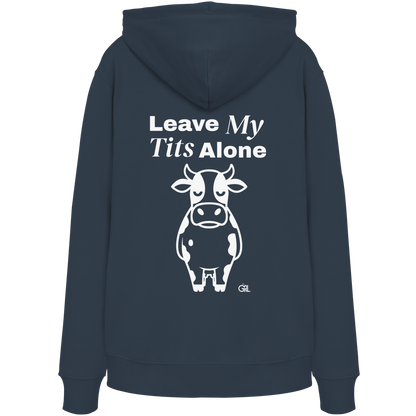 Angry Cow Rücken-Print – India Ink Grey Hoodie | GÖRL Feminist Statement Wear Berlin