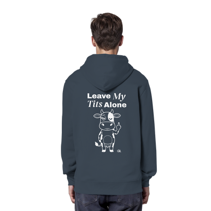 Finger Cow Rücken-Print – India Ink Grey Hoodie | GÖRL Feminist Statement Wear Berlin