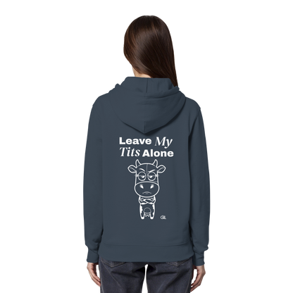 Annoyed Cow Rücken-Print – India Ink Grey Hoodie | GÖRL Feminist Statement Wear Berlin