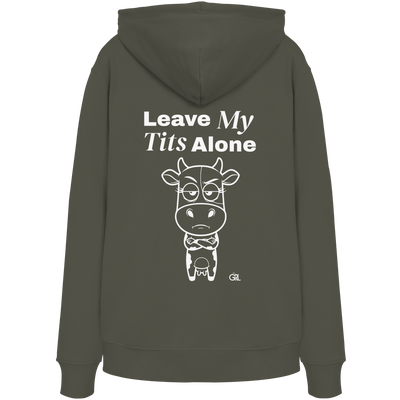 Annoyed Cow Rücken-Print – Khaki Hoodie | GÖRL Feminist Statement Wear Berlin
