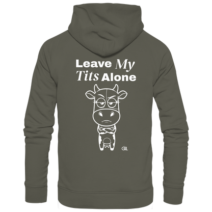 Annoyed Cow Rücken-Print – Khaki Hoodie | GÖRL Feminist Statement Wear Berlin