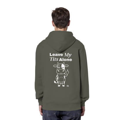 Finger Cow Rücken-Print – Khaki Hoodie | GÖRL Feminist Statement Wear Berlin