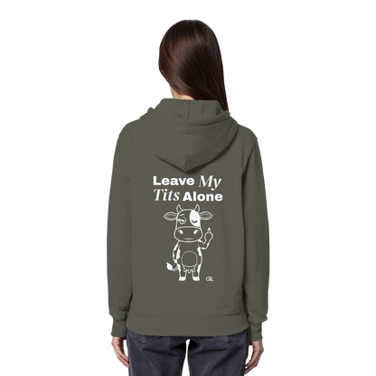 Finger Cow Rücken-Print – Khaki Hoodie | GÖRL Feminist Statement Wear Berlin