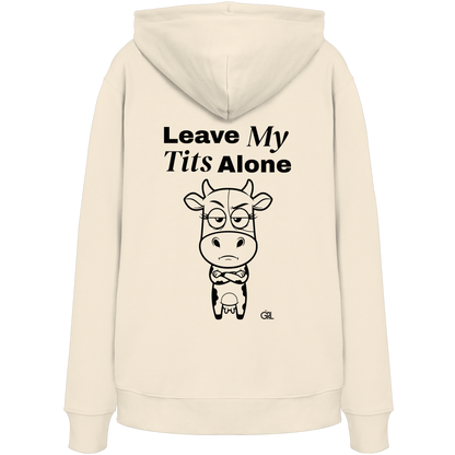Annoyed Cow Rücken-Print – Natural Raw Hoodie | GÖRL Feminist Statement Wear Berlin