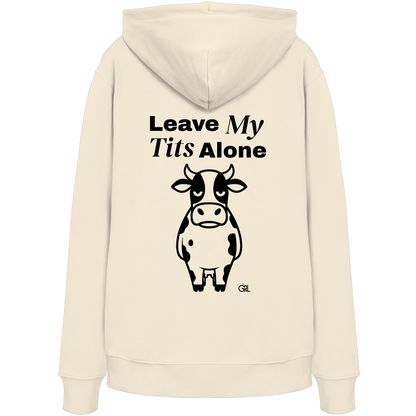 Angry Cow Rücken-Print – Natural Raw Hoodie | GÖRL Feminist Statement Wear Berlin