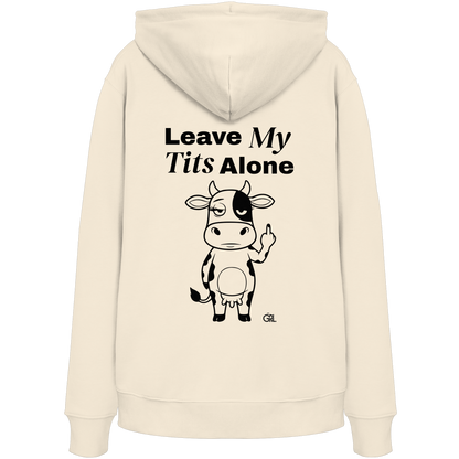 Finger Cow Rücken-Print – Natural Raw Hoodie | GÖRL Feminist Statement Wear Berlin