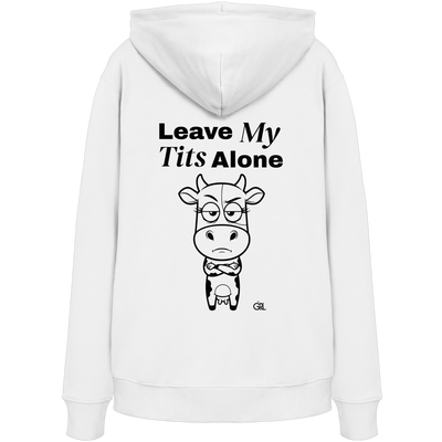 Annoyed Cow Rücken-Print – Weiss Hoodie | GÖRL Feminist Statement Wear Berlin