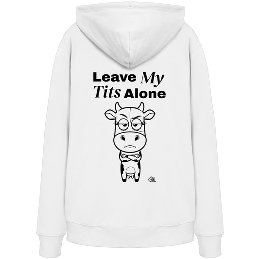 Annoyed Cow Rücken-Print – Weiss Hoodie | GÖRL Feminist Statement Wear Berlin