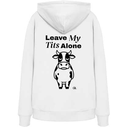 Angry Cow Rücken-Print – Weiss Hoodie | GÖRL Feminist Statement Wear Berlin