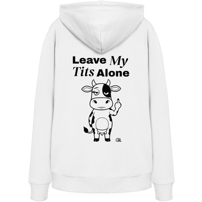 Finger Cow Rücken-Print – Weiss Hoodie | GÖRL Feminist Statement Wear Berlin