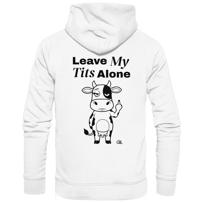 Finger Cow Rücken-Print – Weiss Hoodie | GÖRL Feminist Statement Wear Berlin