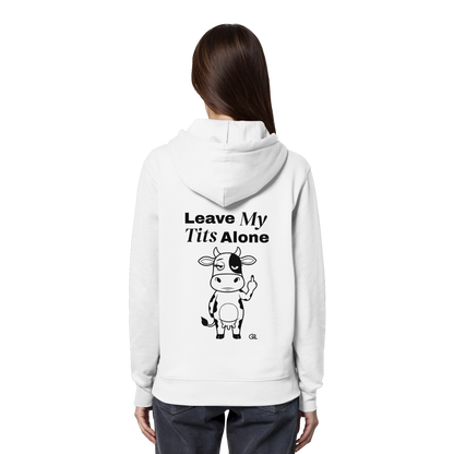 Finger Cow Rücken-Print – Weiss Hoodie | GÖRL Feminist Statement Wear Berlin