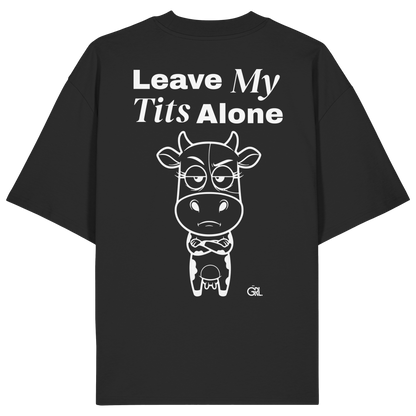 Annoyed Cow Rücken-Print – Schwarz Oversize Shirt | GÖRL Feminist Statement Wear Berlin