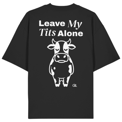 Angry Cow Rücken-Print – Schwarz Oversize Shirt | GÖRL Feminist Statement Wear Berlin