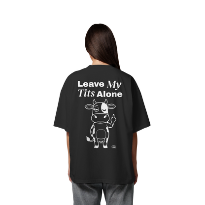 Finger Cow Rücken-Print – Schwarz Oversize Shirt | GÖRL Feminist Statement Wear Berlin