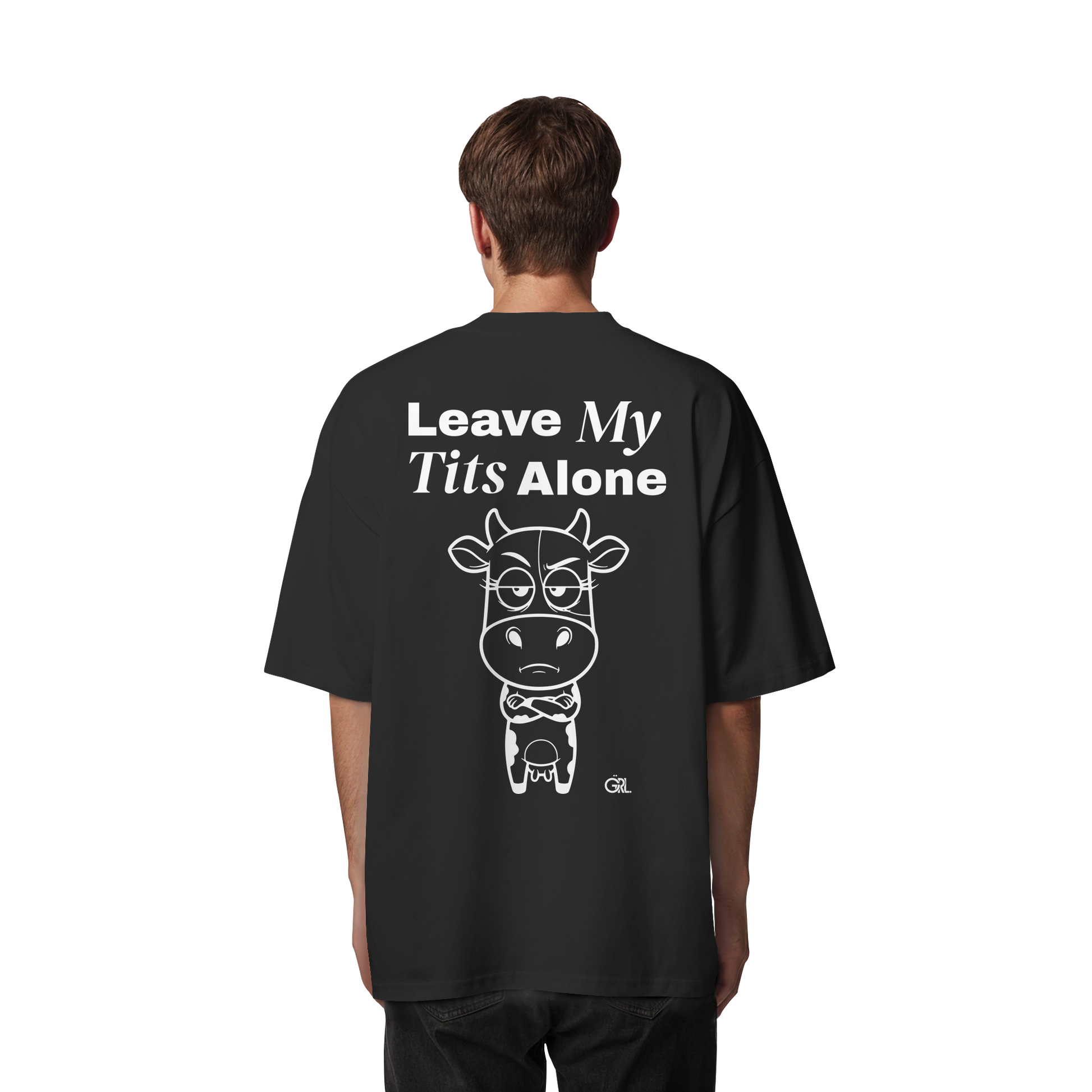 Annoyed Cow Rücken-Print – Schwarz Oversize Shirt | GÖRL Feminist Statement Wear Berlin