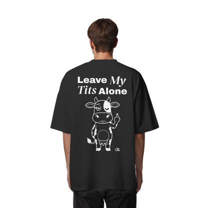 Finger Cow Rücken-Print – Schwarz Oversize Shirt | GÖRL Feminist Statement Wear Berlin