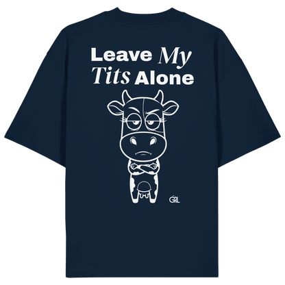 Annoyed Cow Rücken-Print – French Navy Oversize Shirt | GÖRL Feminist Statement Wear Berlin