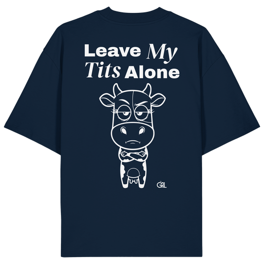 Annoyed Cow Rücken-Print – French Navy Oversize Shirt | GÖRL Feminist Statement Wear Berlin