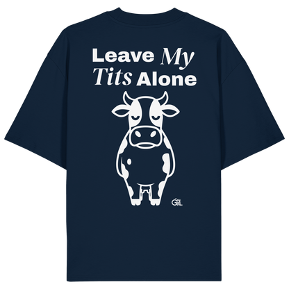 Angry Cow Rücken-Print – French Navy Oversize Shirt | GÖRL Feminist Statement Wear Berlin