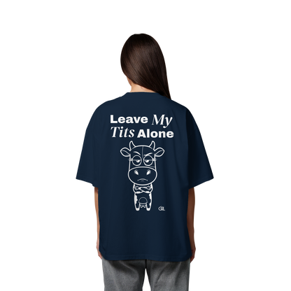 Annoyed Cow Rücken-Print – French Navy Oversize Shirt | GÖRL Feminist Statement Wear Berlin