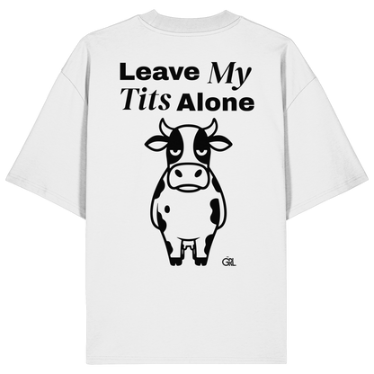 Angry Cow Rücken-Print – Weiss Oversize Shirt | GÖRL Feminist Statement Wear Berlin