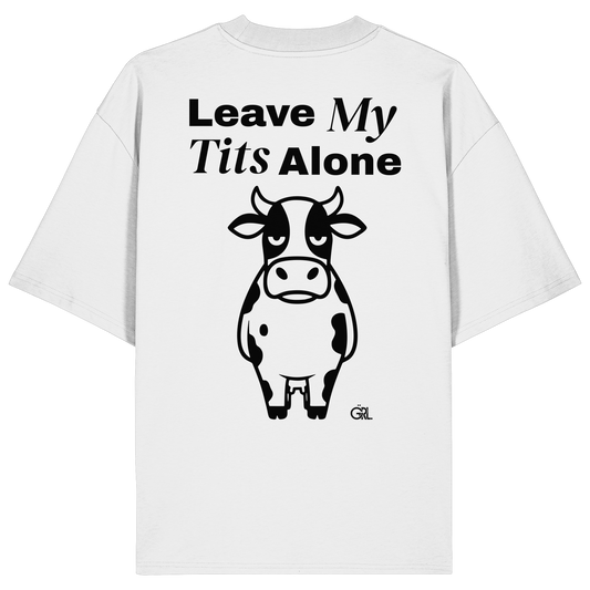 Angry Cow Rücken-Print – Weiss Oversize Shirt | GÖRL Feminist Statement Wear Berlin