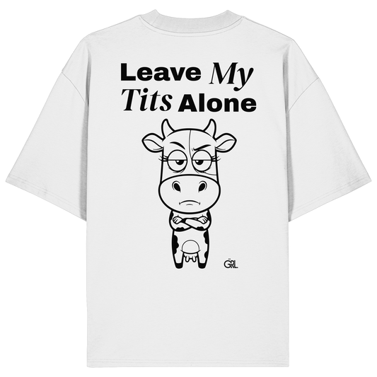 Annoyed Cow Rücken-Print – Weiss Oversize Shirt | GÖRL Feminist Statement Wear Berlin