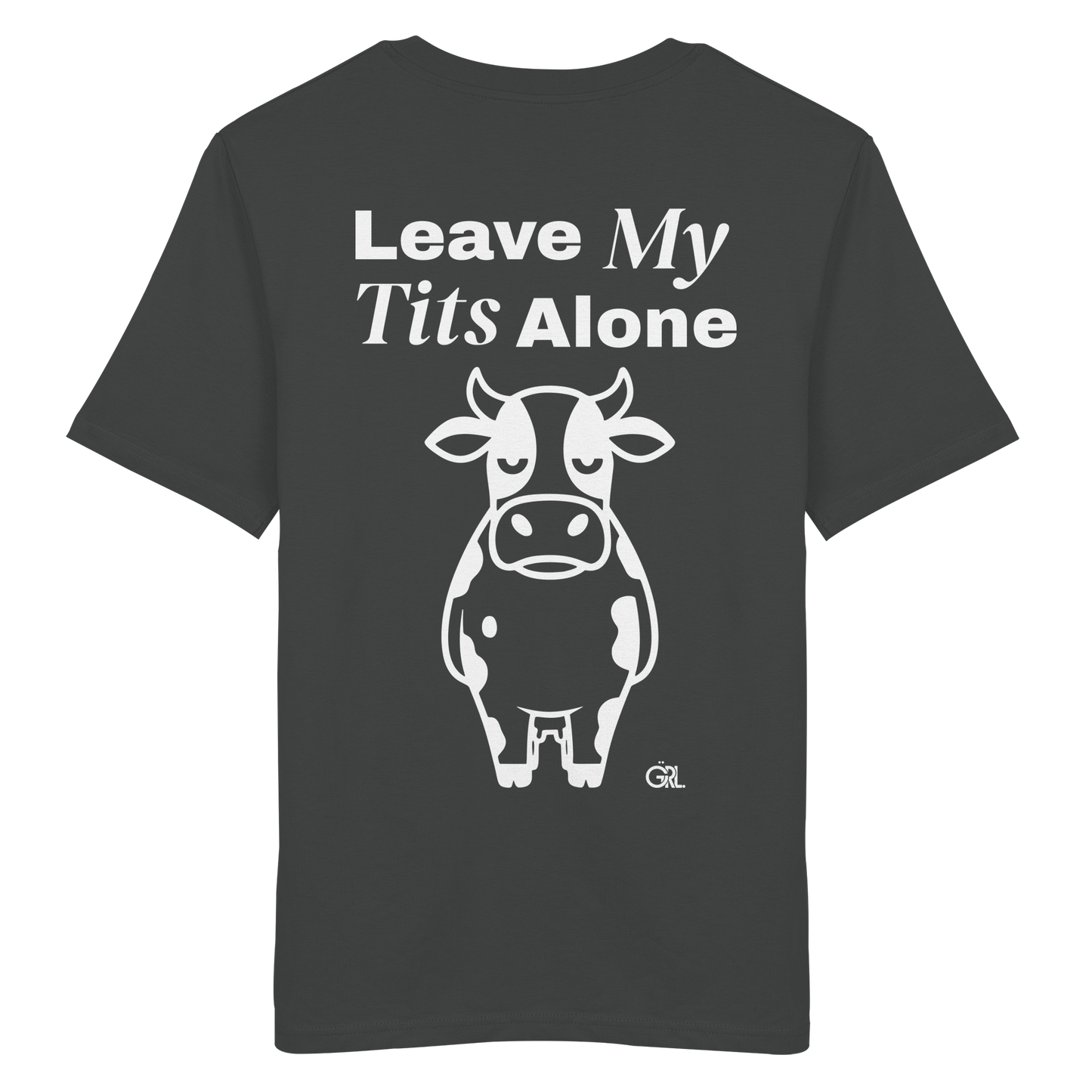 Angry Cow Rücken-Print – Anthracite Bio Shirt | GÖRL Feminist Statement Wear Berlin