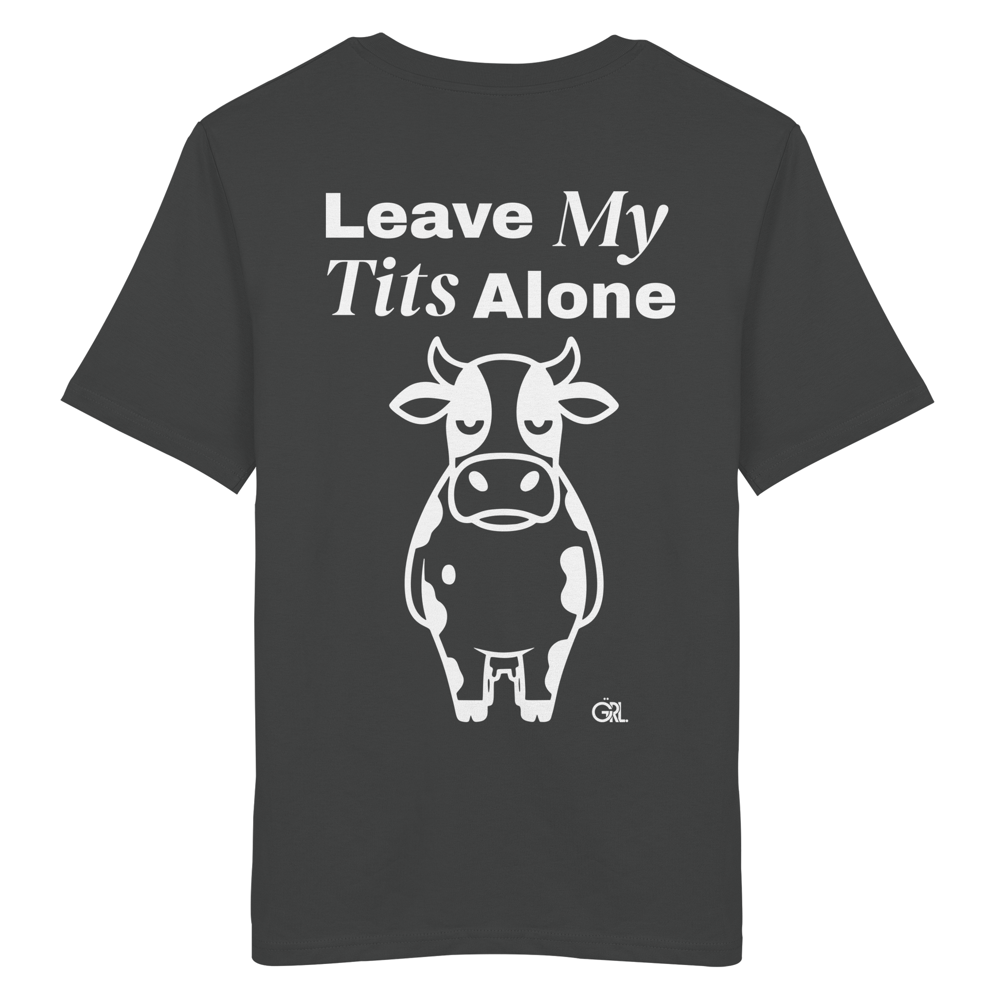 Angry Cow Rücken-Print – Anthracite Bio Shirt | GÖRL Feminist Statement Wear Berlin