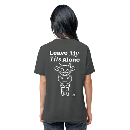Annoyed Cow Rücken-Print – Anthracite Bio Shirt | GÖRL Feminist Statement Wear Berlin