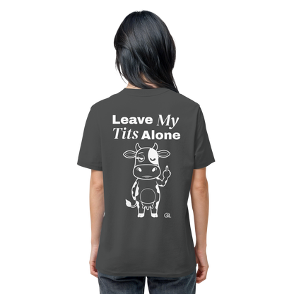 Finger Cow Rücken-Print – Anthracite Bio Shirt | GÖRL Feminist Statement Wear Berlin
