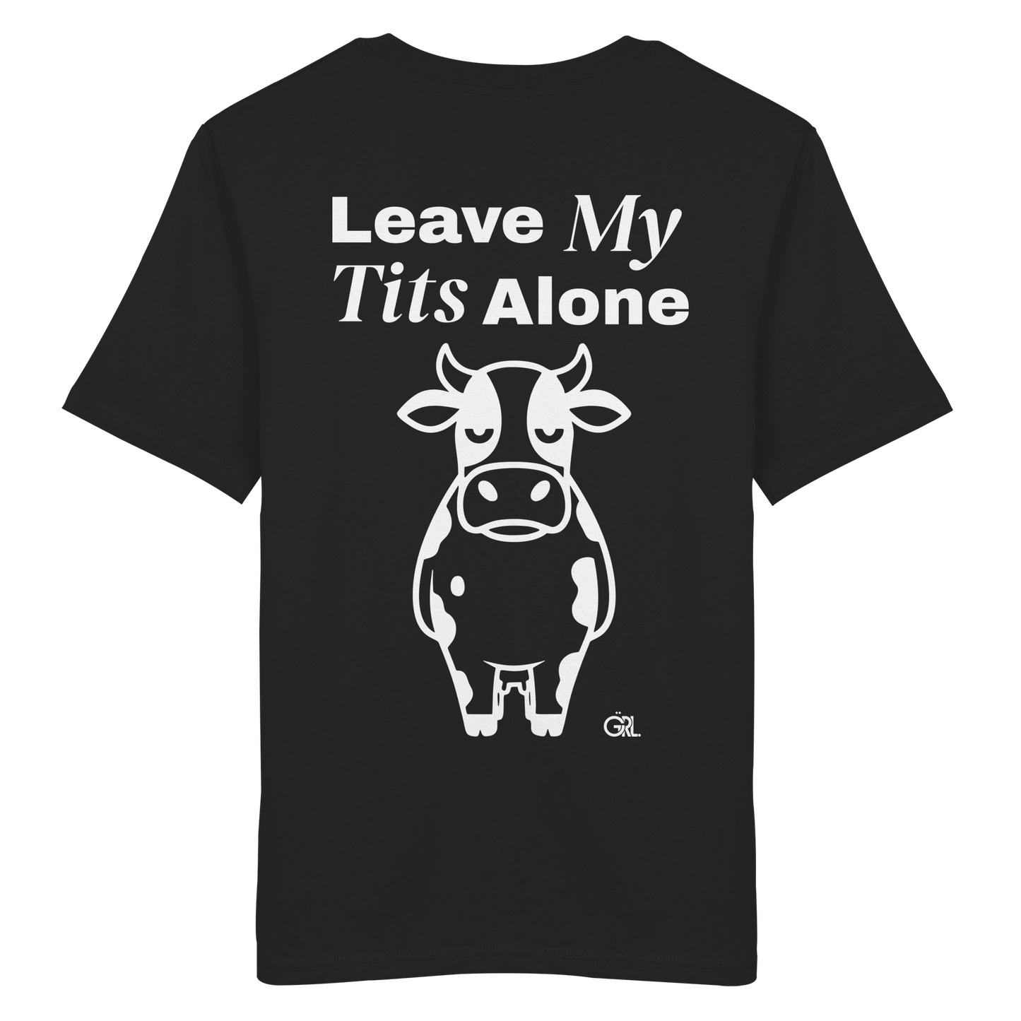 Angry Cow Rücken-Print – Schwarz Bio Shirt | GÖRL Feminist Statement Wear Berlin