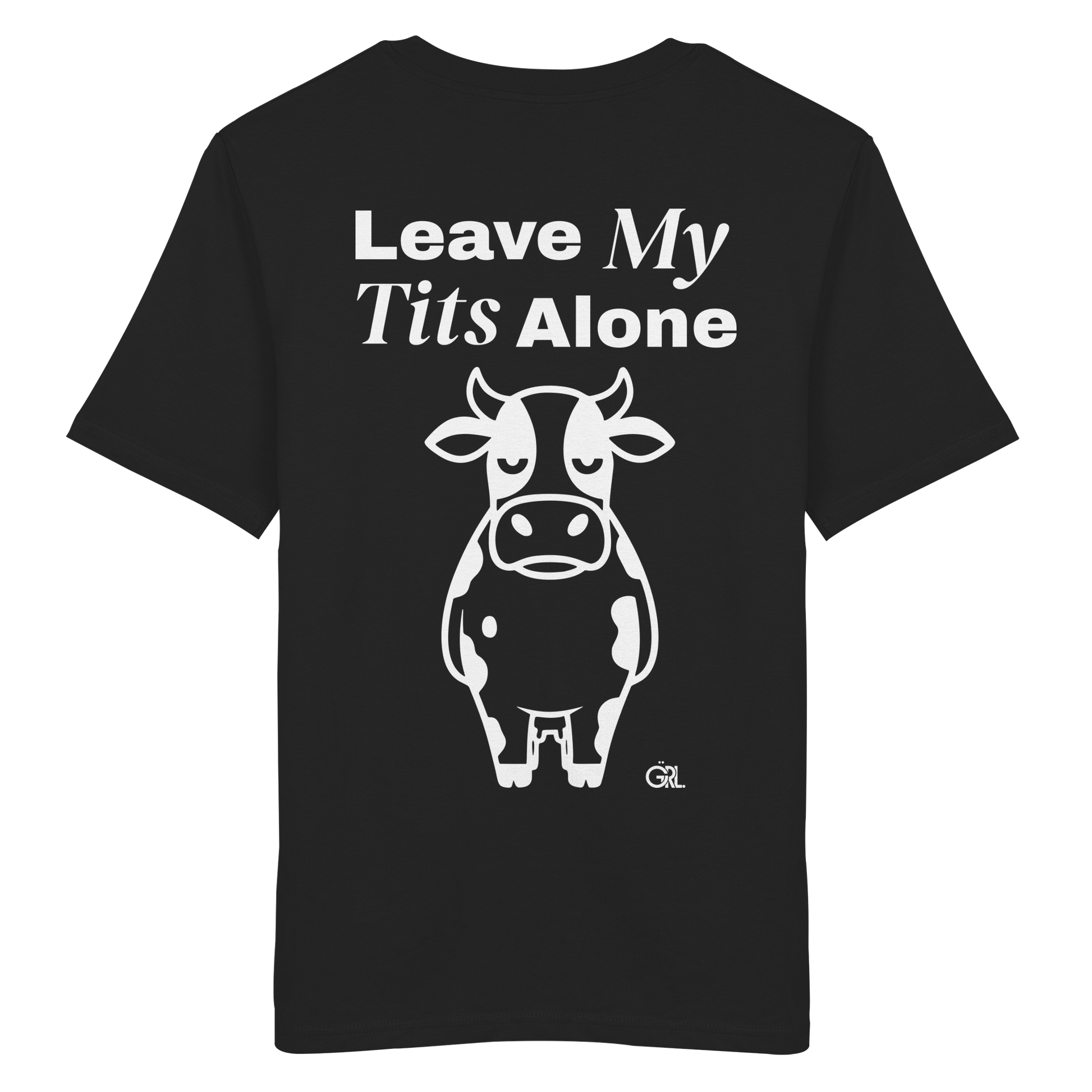 Angry Cow Rücken-Print – Schwarz Bio Shirt | GÖRL Feminist Statement Wear Berlin
