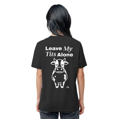 Angry Cow Rücken-Print – Schwarz Bio Shirt | GÖRL Feminist Statement Wear Berlin