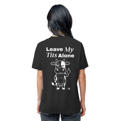 Finger Cow Rücken-Print – Schwarz Bio Shirt | GÖRL Feminist Statement Wear Berlin